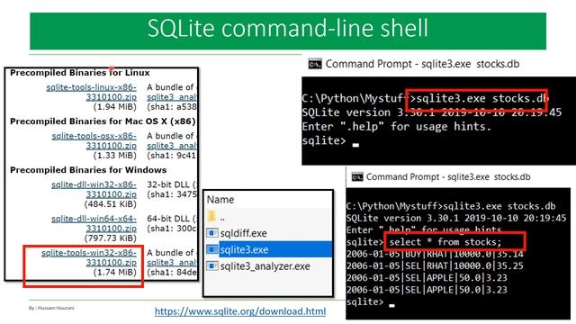 Python #68 SQLite Database Shell and Browsing ادوات اسكيولايت وقواعد البيانات смотреть онлайн