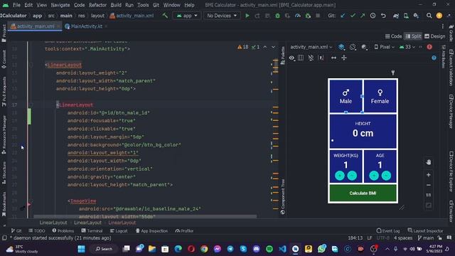 Day - 08 : Android App Development with Kotlin - BMI Calculator Part 2 смотреть онлайн