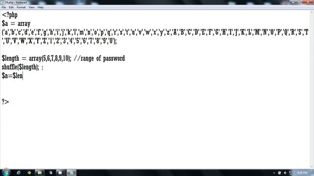 Learning PHP in hindi video 25 - How to create Password generator program смотреть онлайн
