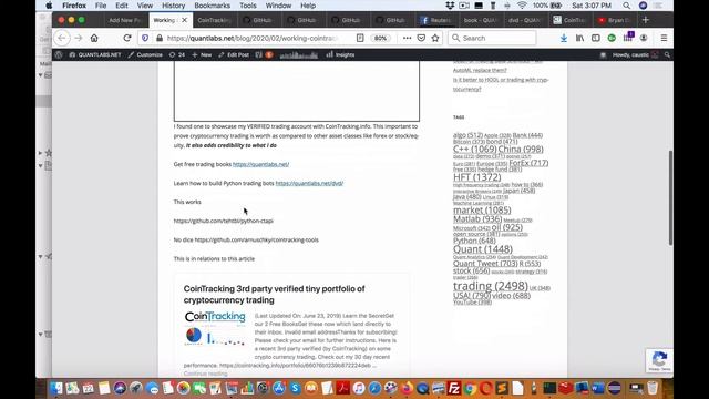 Working CoinTrackingIinfo API Python Github repo for verified trading смотреть онлайн