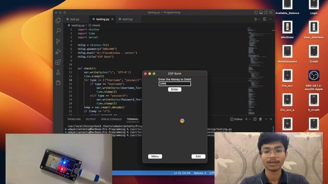 Model Atm with ESP32 using Tkinter GUI (Python) смотреть онлайн