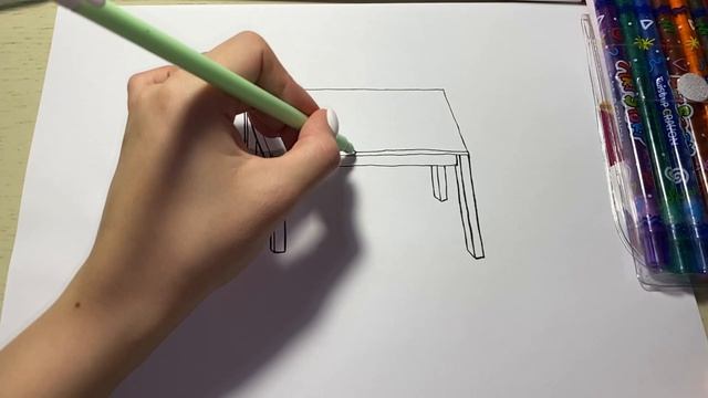 How to draw table easy/Как нарисовать стол легко/Como desenhar uma mesa facilmente/stol chizish смотреть онлайн