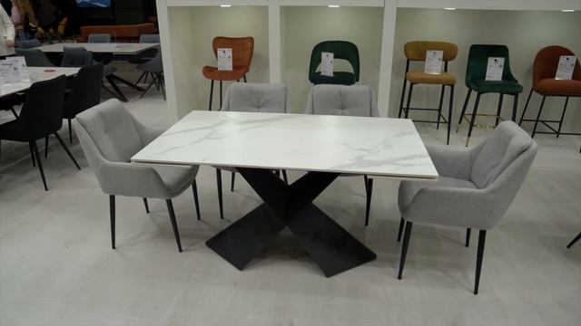 Керамічний стіл Урбано TML-896 калакатта крістал + чорний та Стілець М-64 натуральний + чорний смотреть онлайн