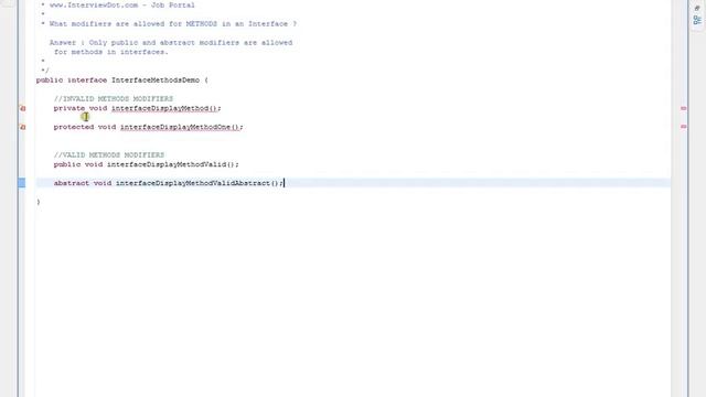 What modifiers allowed for methods in Java Interface смотреть онлайн