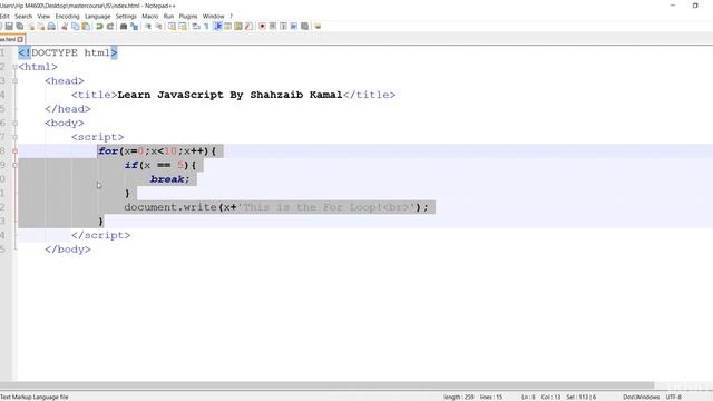 Break And Continue Statements,Learn JavaScript From Beginner To Advanced,#Learn Your Self XP# смотреть онлайн