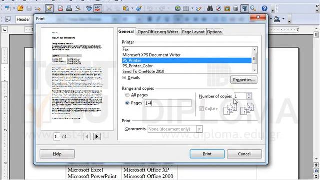 Print the first 4 pages in 3 copies displaying 2 pages per sheet. смотреть онлайн