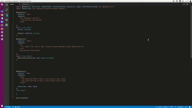 angular2 create tabs component use Content Children смотреть онлайн