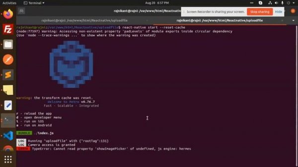 TypeError: Cannot read property 'showImagePicker' of undefined, js engine: hermes