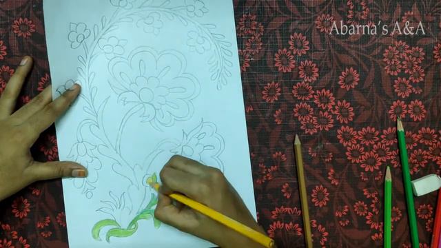 Colour Pencil Drawing/Flower Drawing/Simple and easy design смотреть онлайн