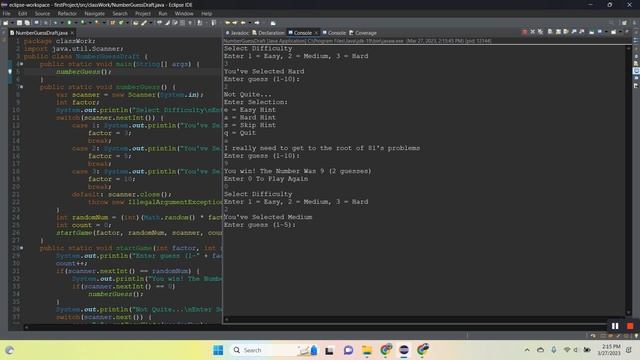 Java Simple/Beginner Random Number Guess Game Console Application смотреть онлайн