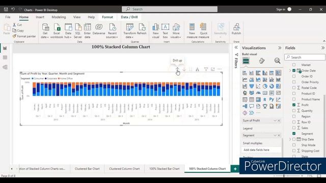 How to create 100% Stacked Column Chart in Power BI смотреть онлайн