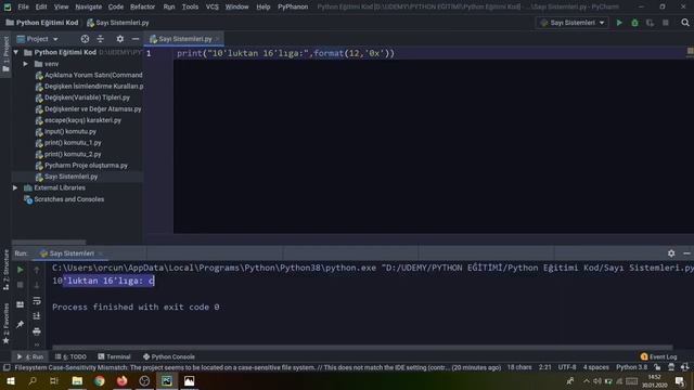 Python ~ Bölüm 5 4 Sayı Sistemleri ve Dönüştürülmesi format fonksiyonu kullanımı смотреть онлайн