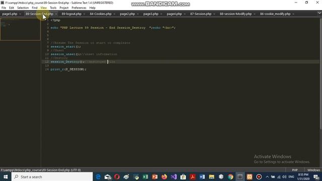 PHP Lecture 89 Session End Session Destroy смотреть онлайн