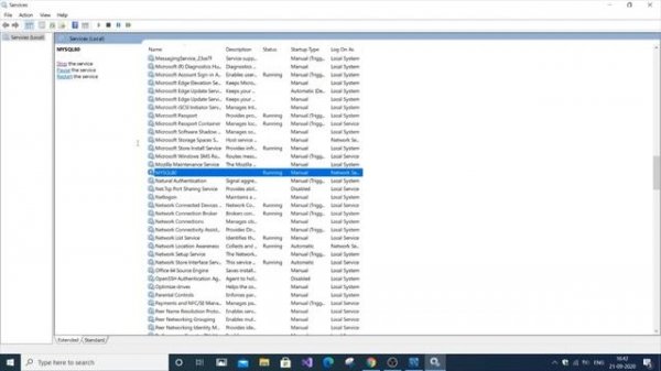 No connection established Mysql Workbench Windows 10
