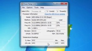 Как узнать температуру процессора в Windows 7