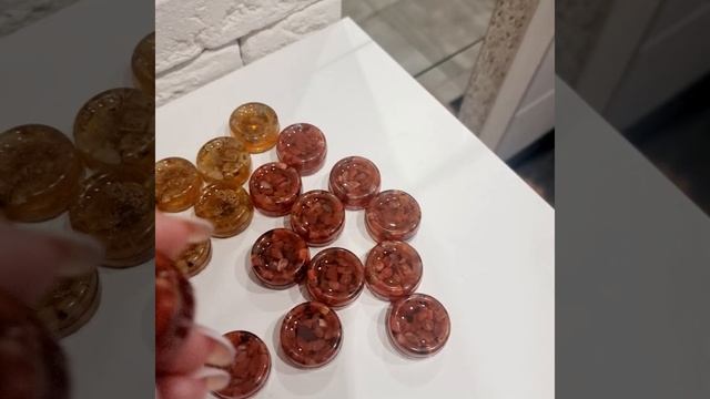 Фишки янтарные - 3 для нард из эпоксидной смолы смотреть онлайн