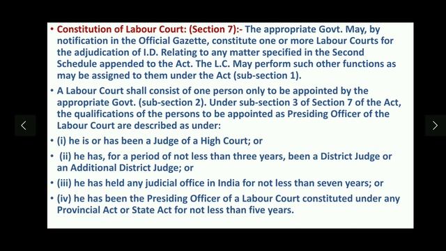 Authorities under Industrial Disputes Act,1948, Labour Court смотреть онлайн