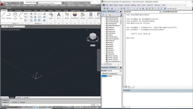 Excel VBA - How To Send A Command To AutoCAD смотреть онлайн