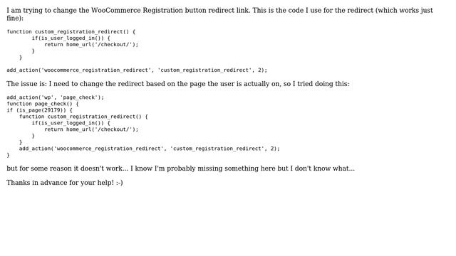 Wordpress: WooCommerce Registration redirect based on page ID смотреть онлайн