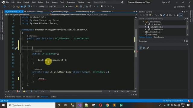 7. Pharmacy Management System in C# - View Users Design and Back - End Coding (Visual Studio, Sql) смотреть онлайн