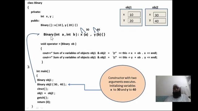 binary operator " + " overloading easy example in c++ смотреть онлайн