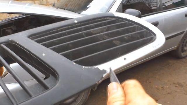 Решетка радиатора Ланос покрашена в черный цвет смотреть онлайн