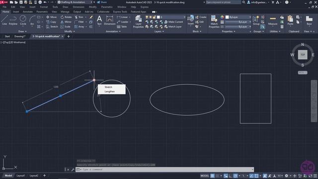 3-16 Dynamic input and quick object modification (AutoCAD 2023) смотреть онлайн