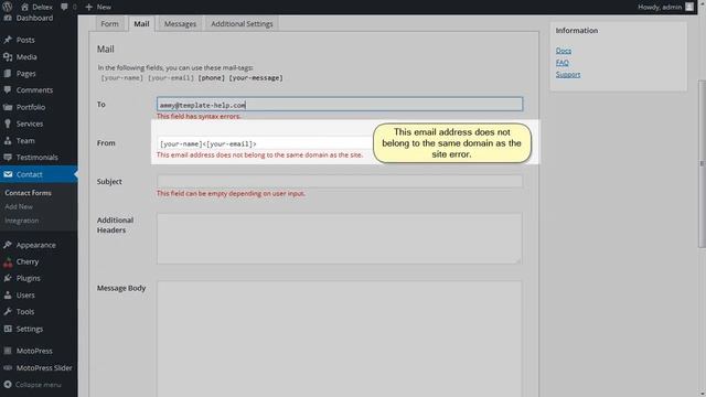 WordPress. How To Deal With "Your Contact Form Has A Configuration Issue" Error Using Contact Form смотреть онлайн