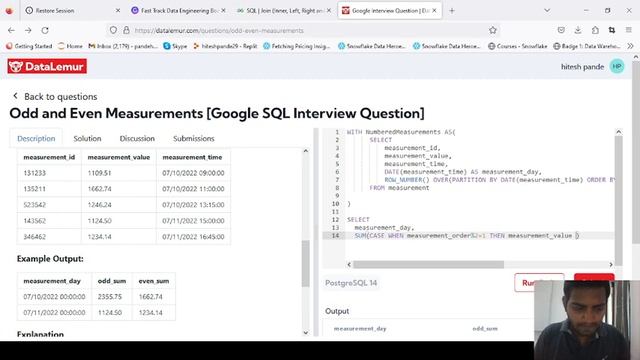 GOOGLE Interview Question Solved - SQL | "Odd and Even Measurements" | смотреть онлайн