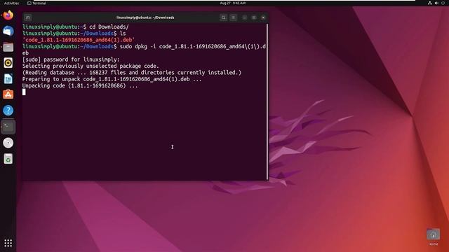 How to Install VSCode on Ubuntu 22.04 LTS | LinuxSimply смотреть онлайн