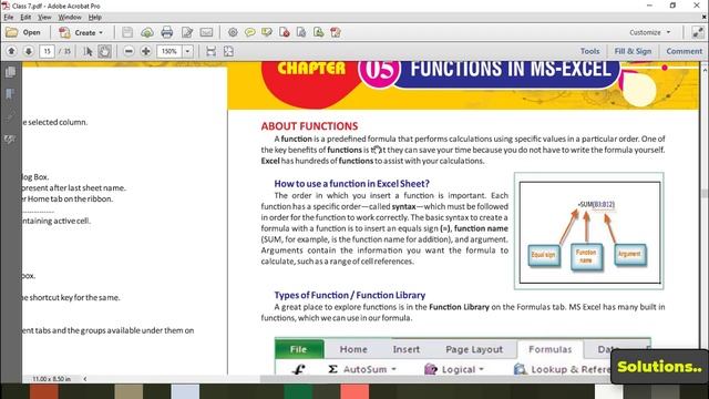 Class 7 | Chapter 5 | Exercise Solution | Functions in MS Excel | Information Technology | Vidya | смотреть онлайн