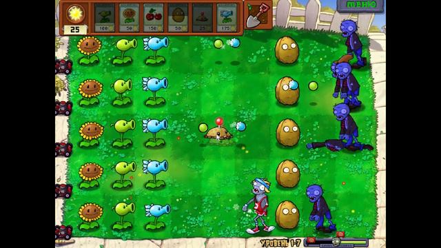 Приключение день на лужайке PlantsVsZombies. смотреть онлайн