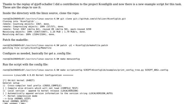 Unix & Linux: Formatted print of linux kernel config смотреть онлайн