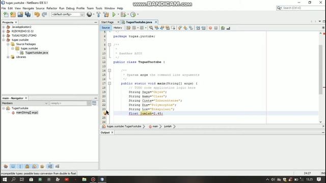 Membuat Java dengan Tipe data float смотреть онлайн