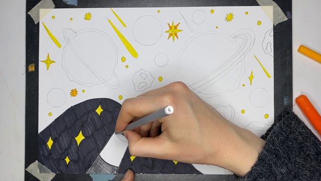 Урок малювання фломастерами для дітей. Космос. смотреть онлайн