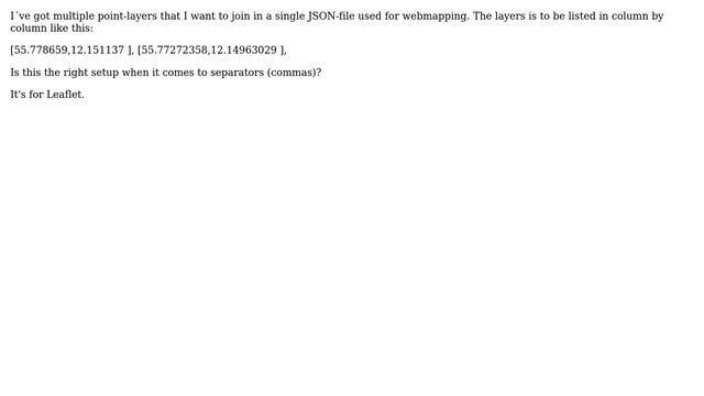 GIS: Export csv-coordinates to JSON - square brackets смотреть онлайн