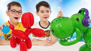 Завели Собаку и Динозавра ДОМА! Интерактивные питомцы Сквики (Squeakee)