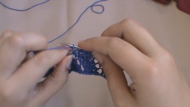 AlinaVjazet. Ажурный узор спицами "Дорожка из ромбов" смотреть онлайн