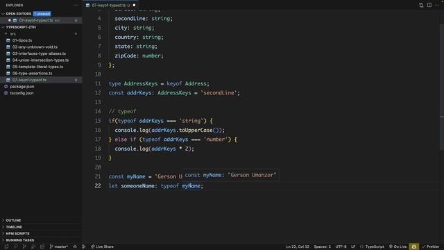 Keyof y Typeof | TypeScript смотреть онлайн