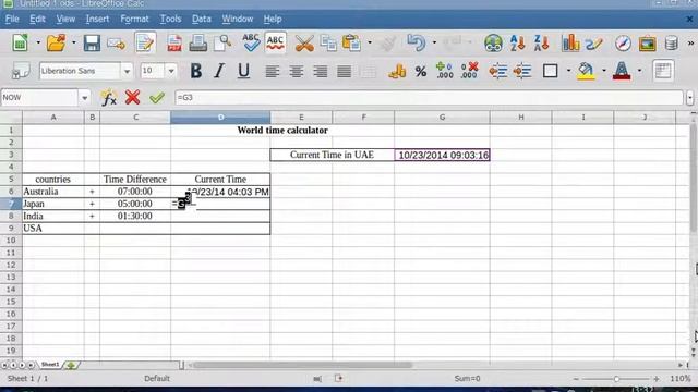 World current time calculator using excel or libreOffice sheet смотреть онлайн