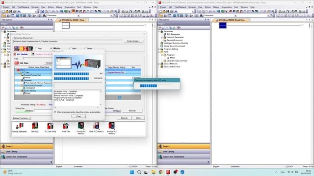 Communication 2 PLC QCPU Mitsubishi via Ethernet IP смотреть онлайн