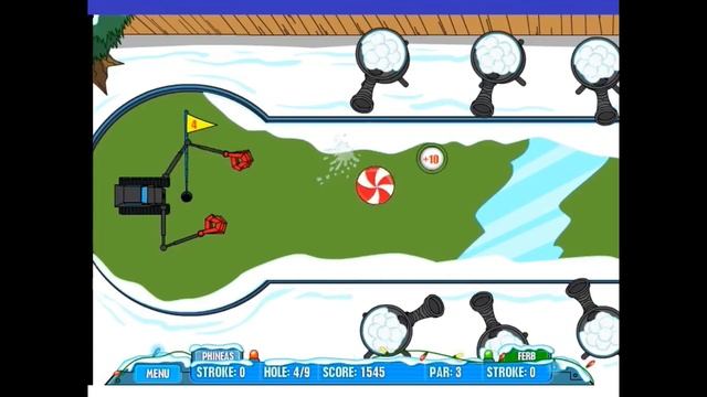 PLAYGROWND --- Gameplay - Phineas and Ferb Game Gadget Golf Winter Holiday Edition смотреть онлайн