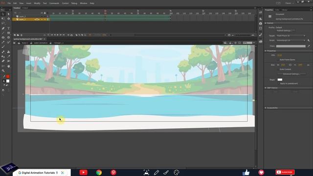 Spring Background With Water Animation | Adobe Animate CC Tutorial | 2D Animation Tutorial смотреть онлайн