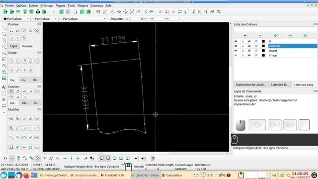 LibreCAD 2.1.3 débutant : import image, bloc DXF et mise à l'échelle (scale) смотреть онлайн