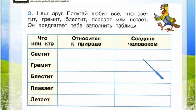 Задание 3 Природа и рукотворный мир - Окружающий мир 2 класс (Плешаков А.А.) 1 часть смотреть онлайн