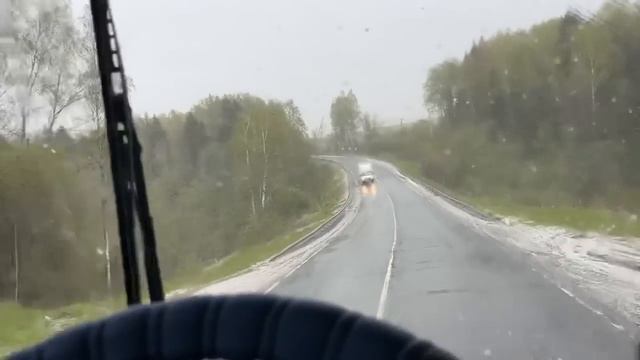 Выезжаю с Москвы, загрузился! Зима не хочет уходить!!! смотреть онлайн