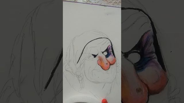 Как нарисовать 3д рисунок баба Яга смотреть онлайн