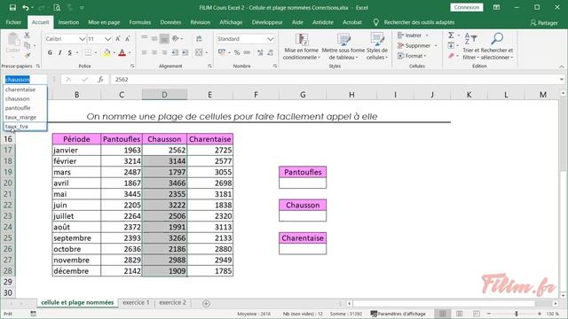 Excel - 2 Opérationnel - Cours Cellules et plages nommées смотреть онлайн