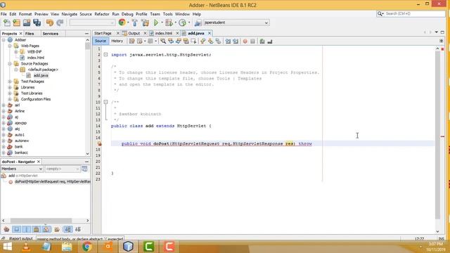 Add two Numbers using Servlet Java смотреть онлайн