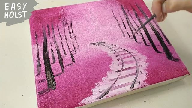 Как научится рисовать, Лесная живопись, Easy acrylic painting смотреть онлайн